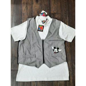 Vintage Mickey Mouse Disney Unlimited W/Tags Black Vest Large - Shirt Medium